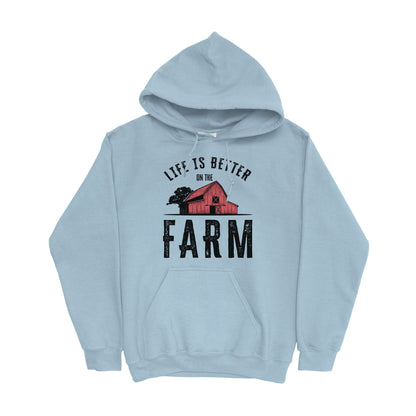 LIFE IS BETTER ON THE FARM RED BARN HOODIE