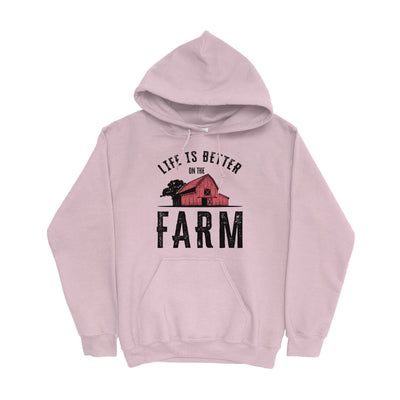 LIFE IS BETTER ON THE FARM RED BARN HOODIE