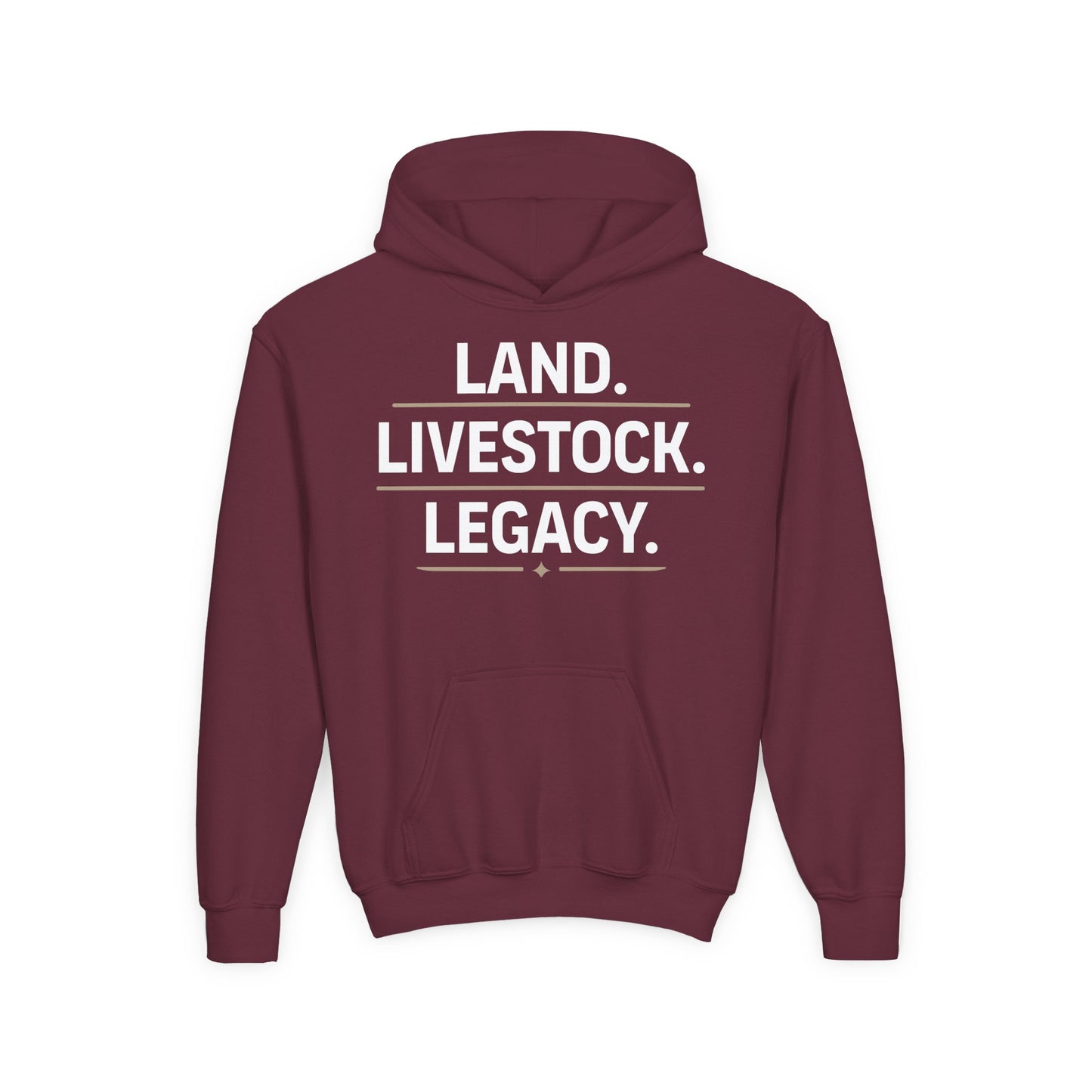 LAND. LIVESTOCK. LEGACY. YOUTH HOODIE