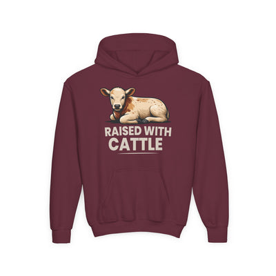 RAISED WITH CATTLE YOUTH HOODIE
