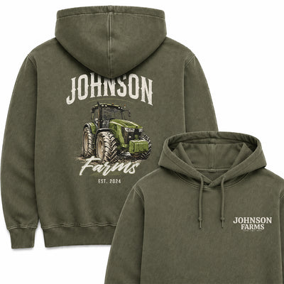 CUSTOM FARM TRACTOR HOODIE BACK PRINT F6