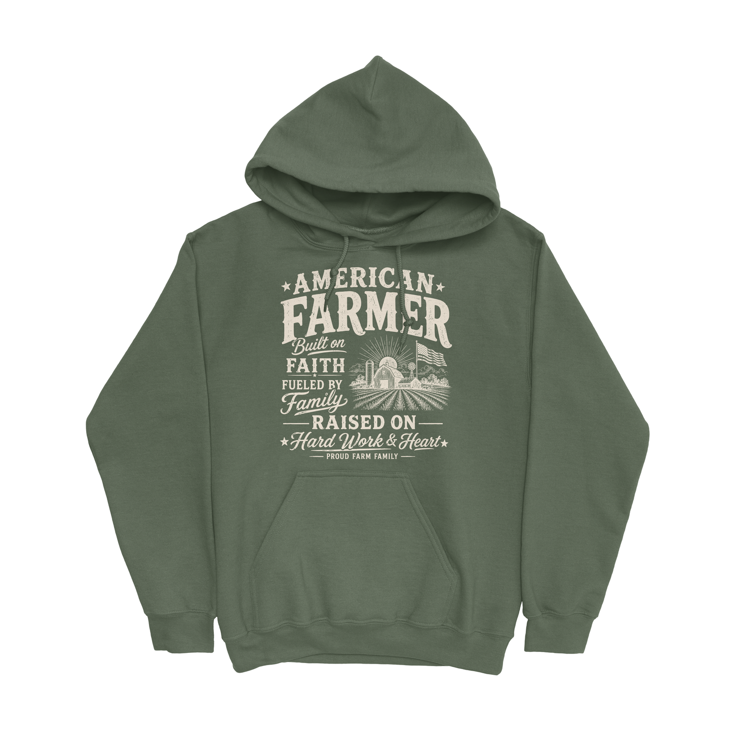 AMERICAN FARMER BUILT ON FAITH HOODIE