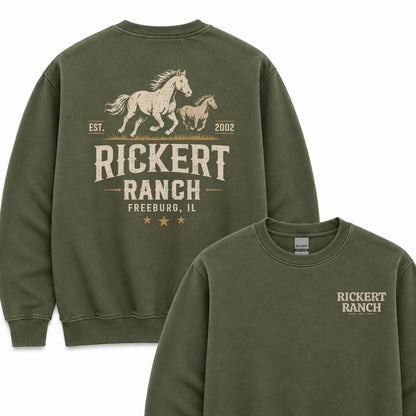 HORSE RANCH CUSTOM SWEATSHIRT BACK PRINT H7