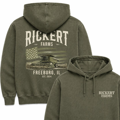 CUSTOM FARM TRACTOR HOODIE BACK PRINT F8