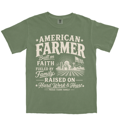 AMERICAN FARMER BUILT ON FAITH SHIRT