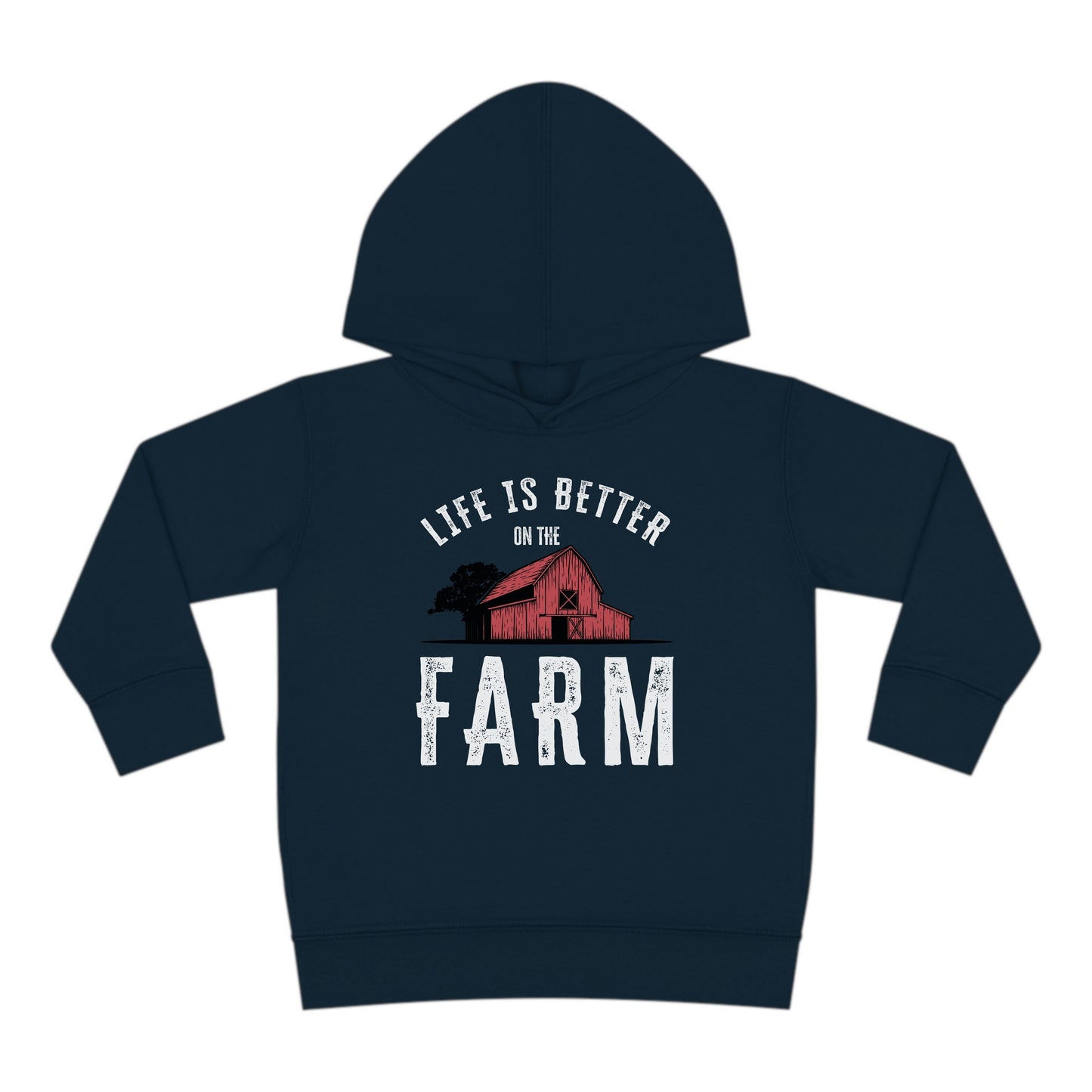 LIFE IS BETTER ON THE FARM RED BARN TODDLER HOODIE