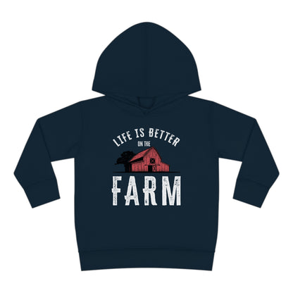 LIFE IS BETTER ON THE FARM RED BARN TODDLER HOODIE