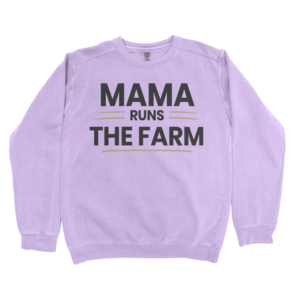 MAMA RUNS THE FARM PREMIUM SWEATSHIRT
