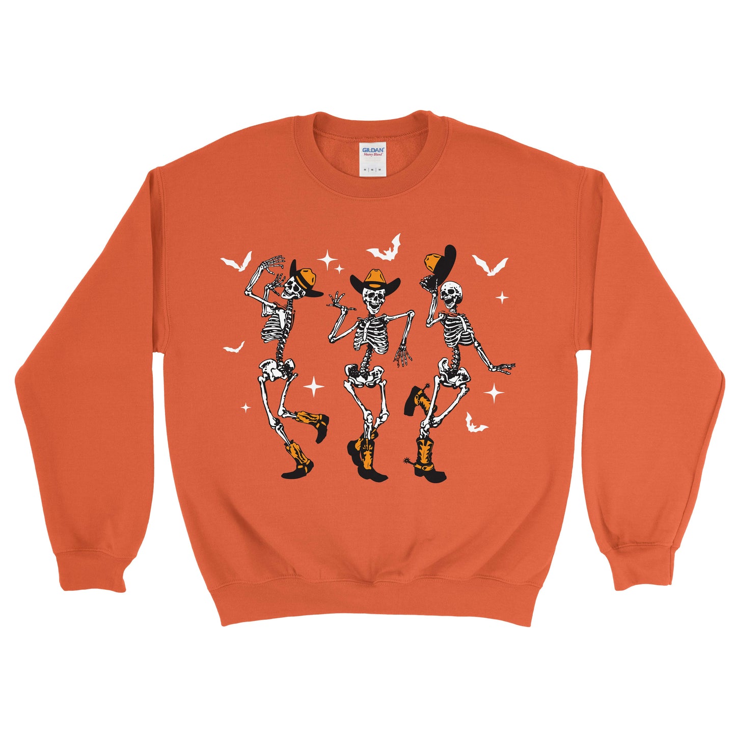 WESTERN DANCING SKELETON FARM HALLOWEEN SWEATSHIRT