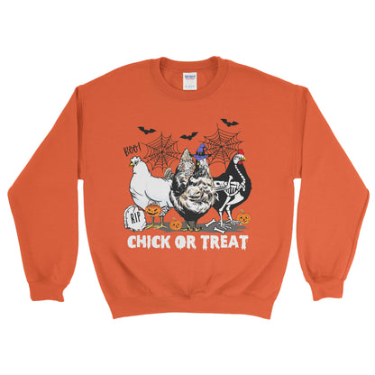 SPOOKY CHICK OR TREAT FARM HALLOWEEN SWEATSHIRT