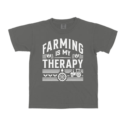 FARMING IS MY THERAPY YOUTH SHIRT