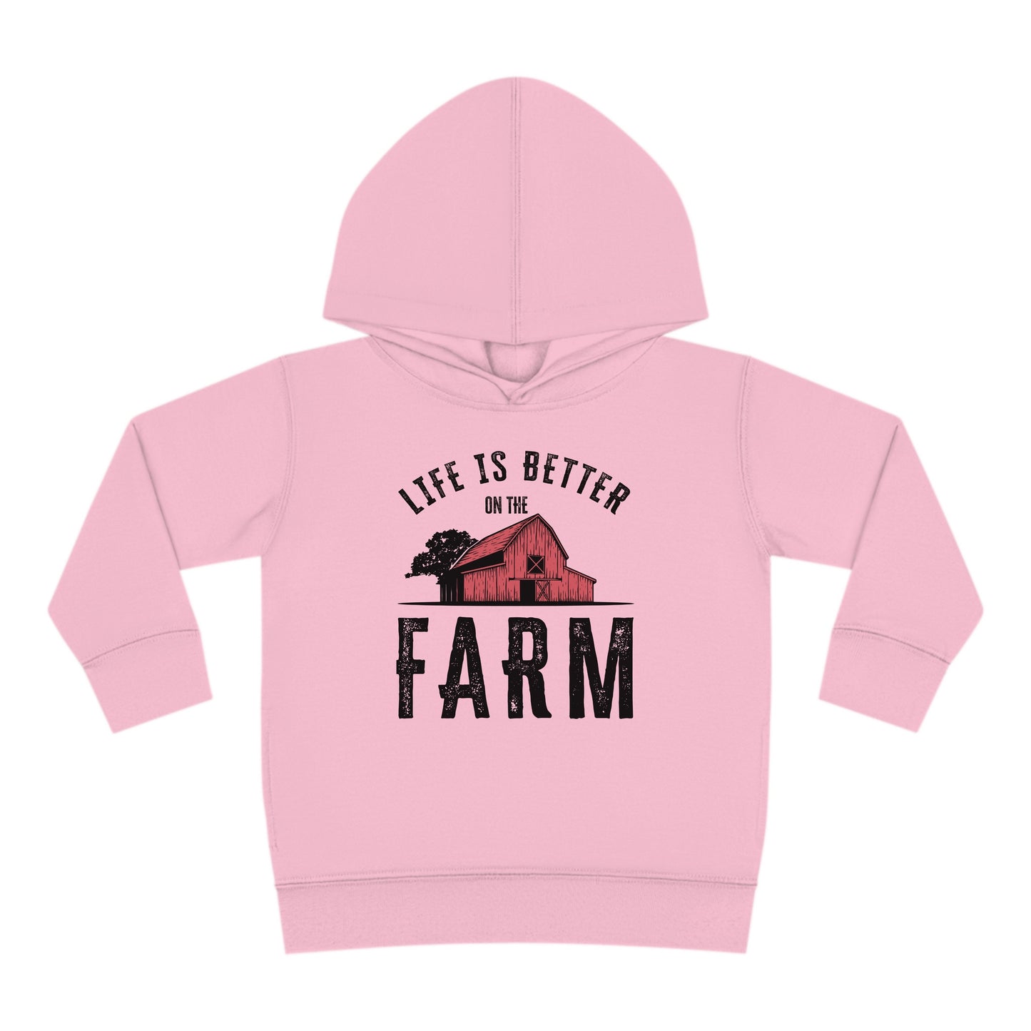 LIFE IS BETTER ON THE FARM RED BARN TODDLER HOODIE