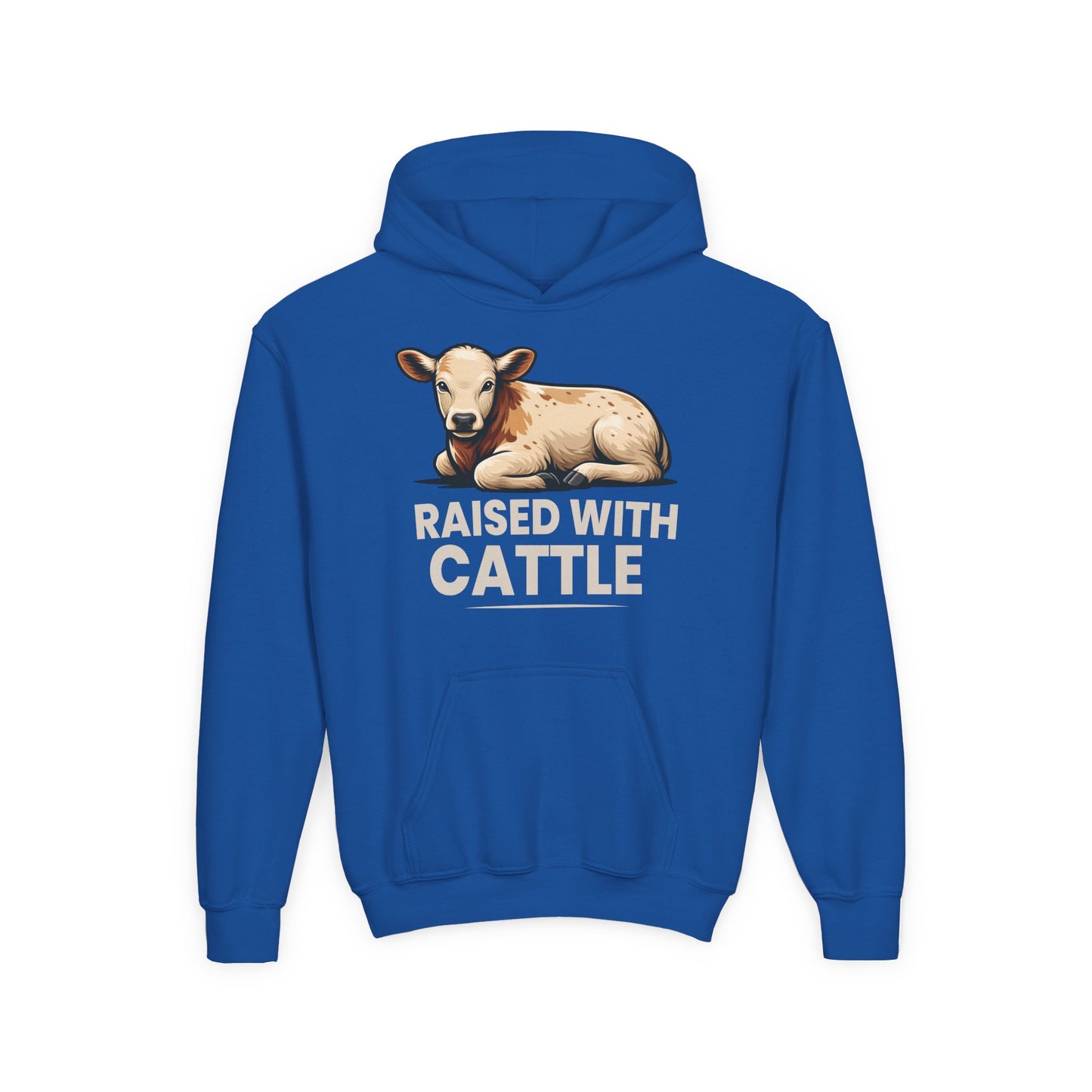 RAISED WITH CATTLE YOUTH HOODIE