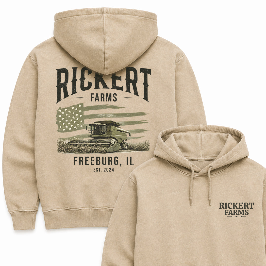 CUSTOM FARM TRACTOR HOODIE BACK PRINT F8