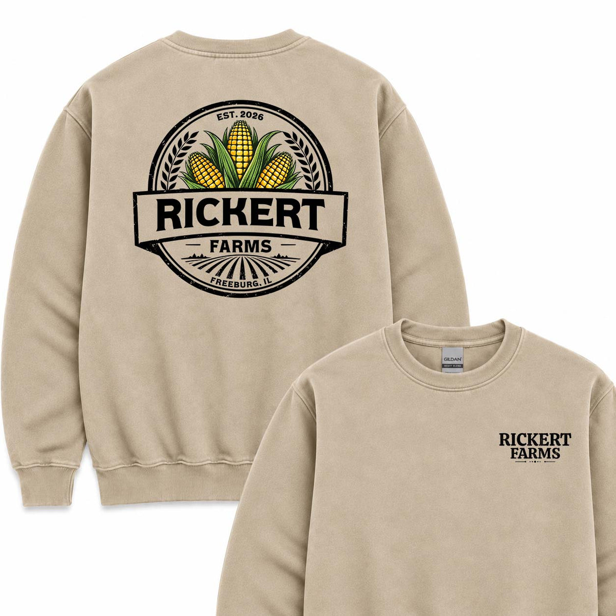 CORN FARM CUSTOM SWEATSHIRT BACK PRINT O17