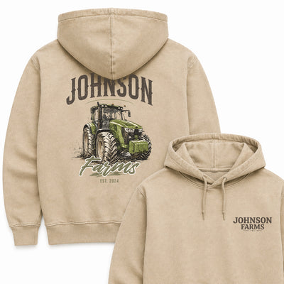 CUSTOM FARM TRACTOR HOODIE BACK PRINT F6