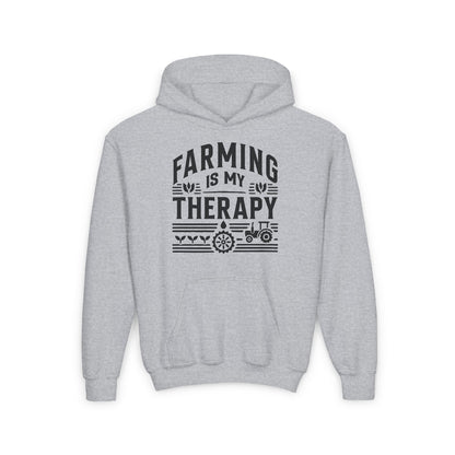 FARMING IS MY THERAPY YOUTH HOODIE