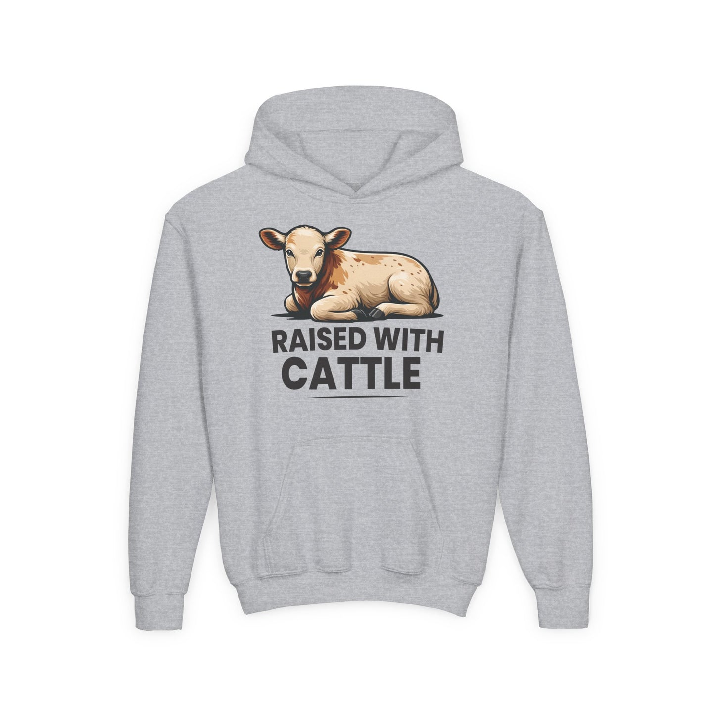 RAISED WITH CATTLE YOUTH HOODIE