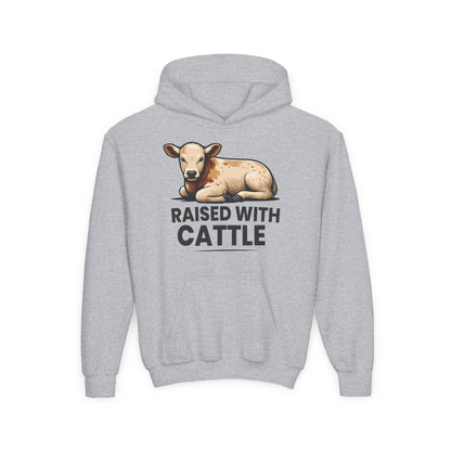 RAISED WITH CATTLE YOUTH HOODIE