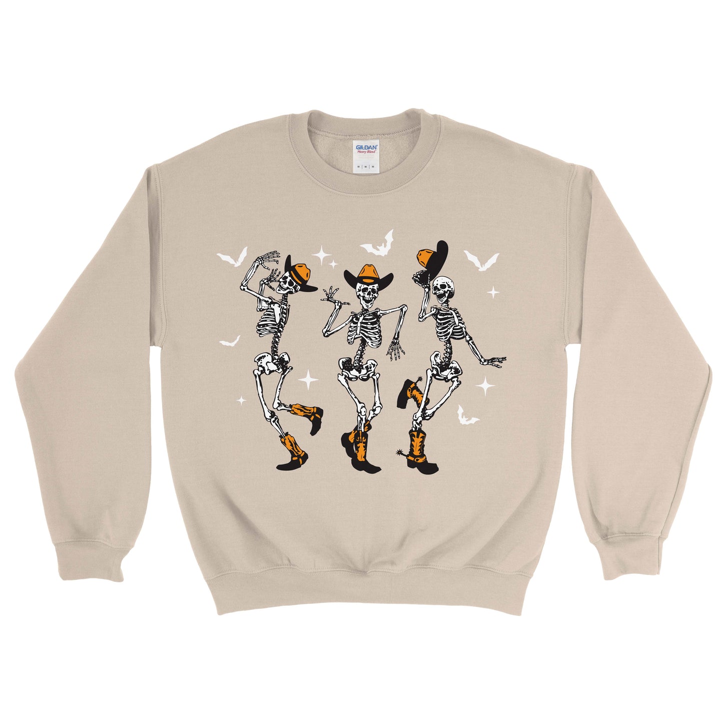 WESTERN DANCING SKELETON FARM HALLOWEEN SWEATSHIRT