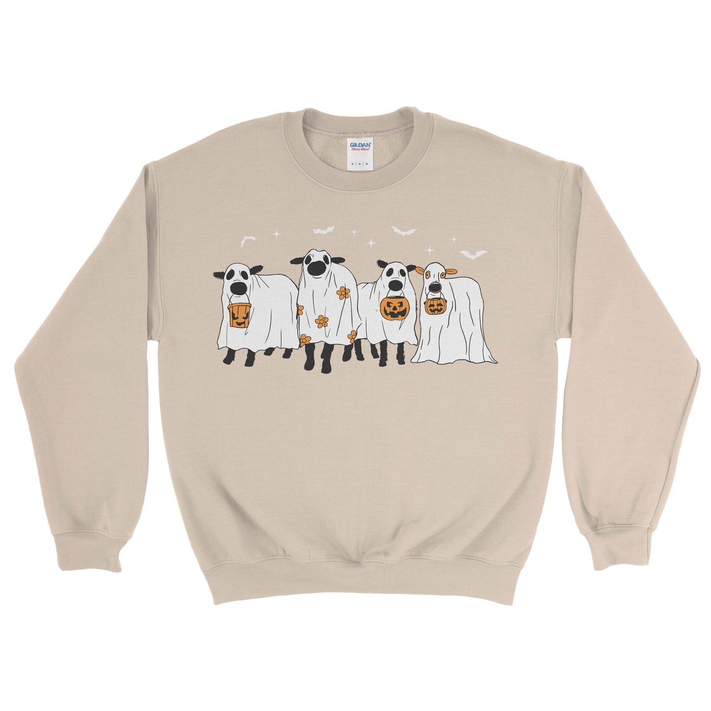 COW GHOSTS FARM HALLOWEEN SWEATSHIRT