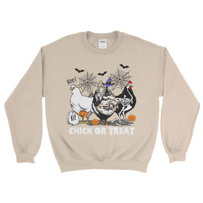 SPOOKY CHICK OR TREAT FARM HALLOWEEN SWEATSHIRT