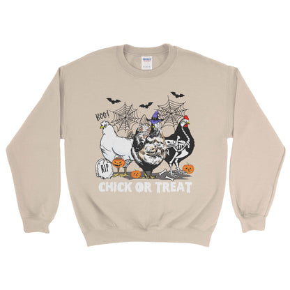 SPOOKY CHICK OR TREAT FARM HALLOWEEN SWEATSHIRT