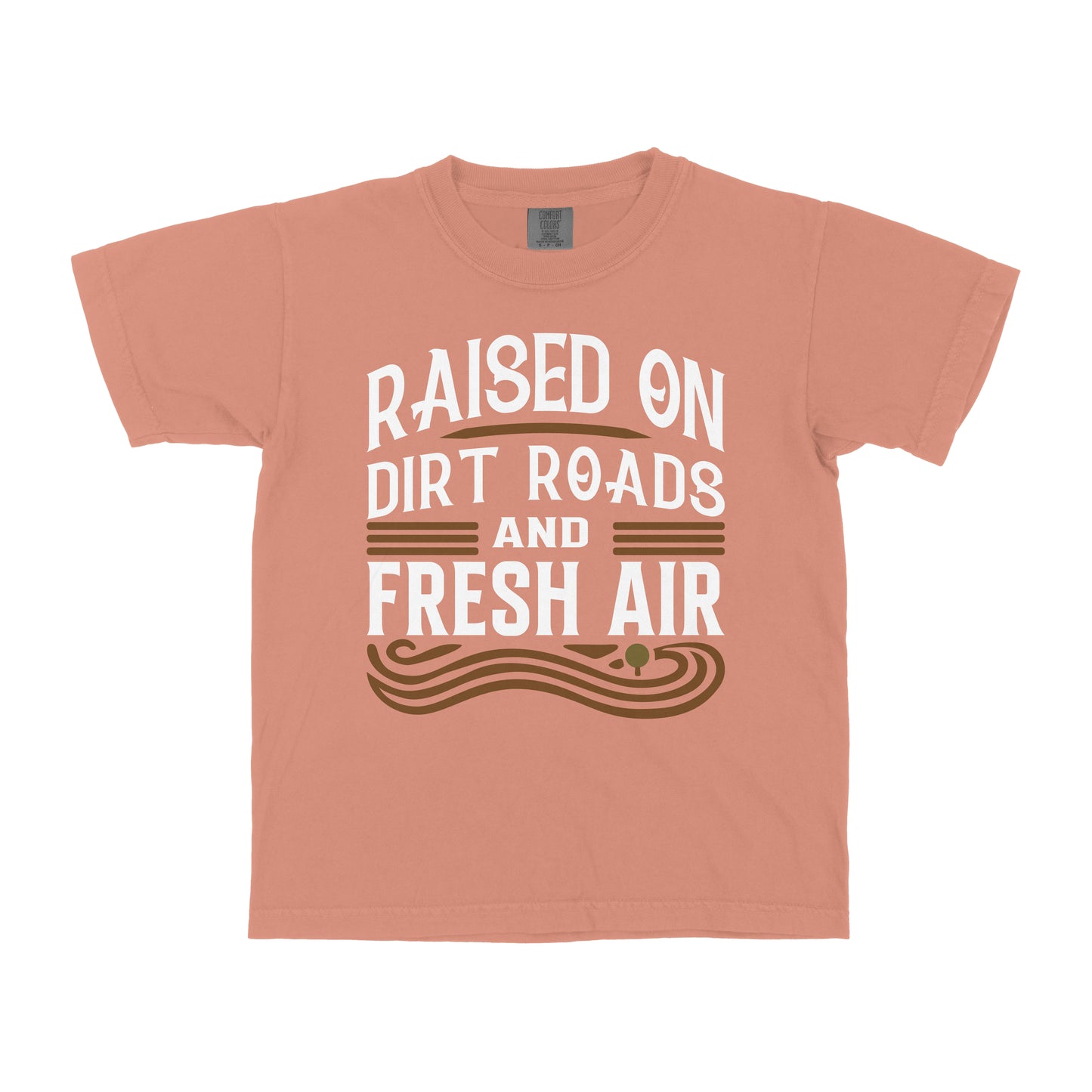 RAISED ON DIRT ROADS AND FRESH AIR YOUTH SHIRT