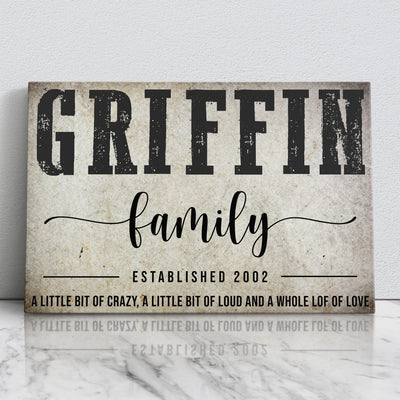 FAMILY LAST NAME CUSTOM CANVAS