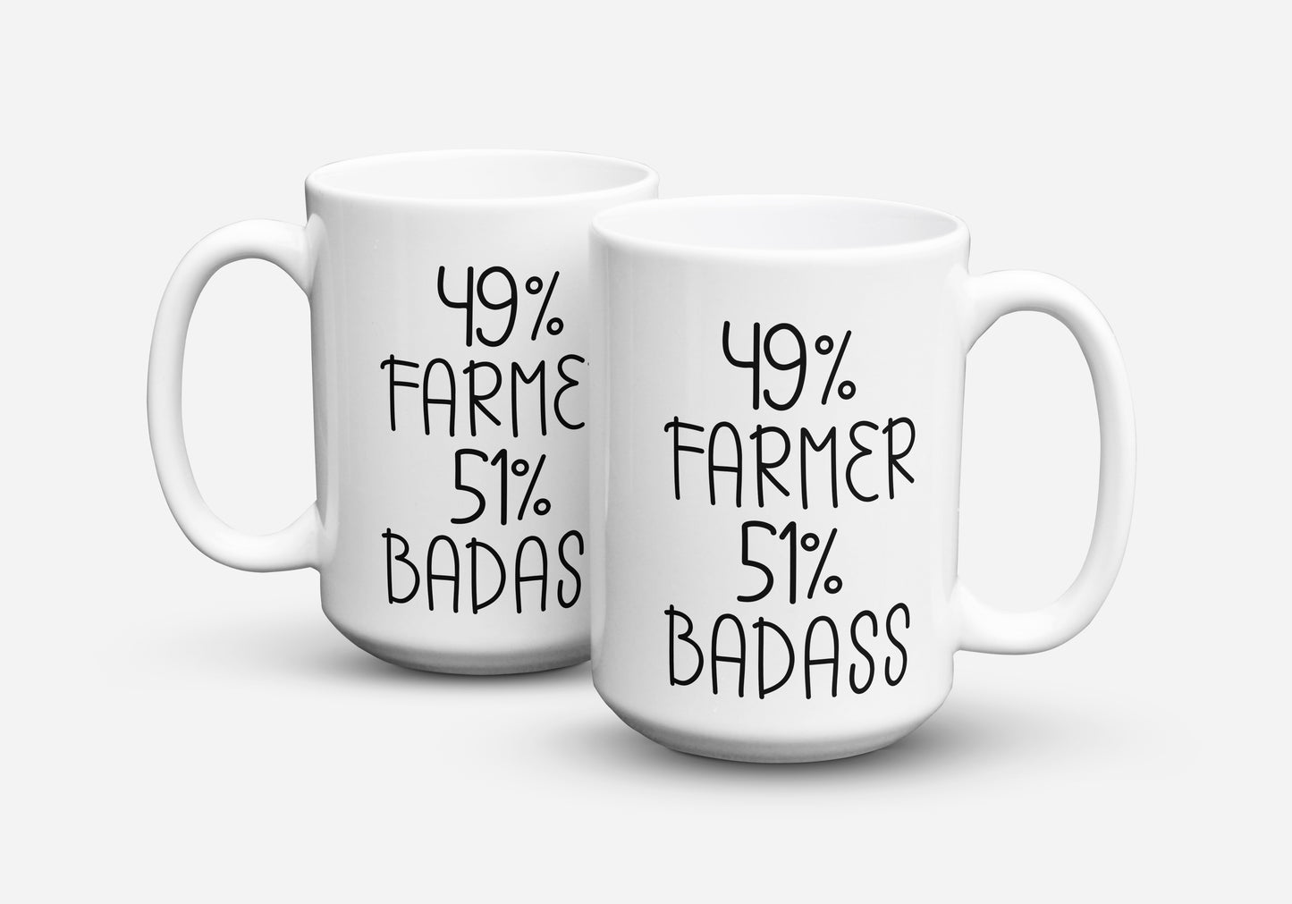 49% FARMER 51% BADASS COFFEE MUG