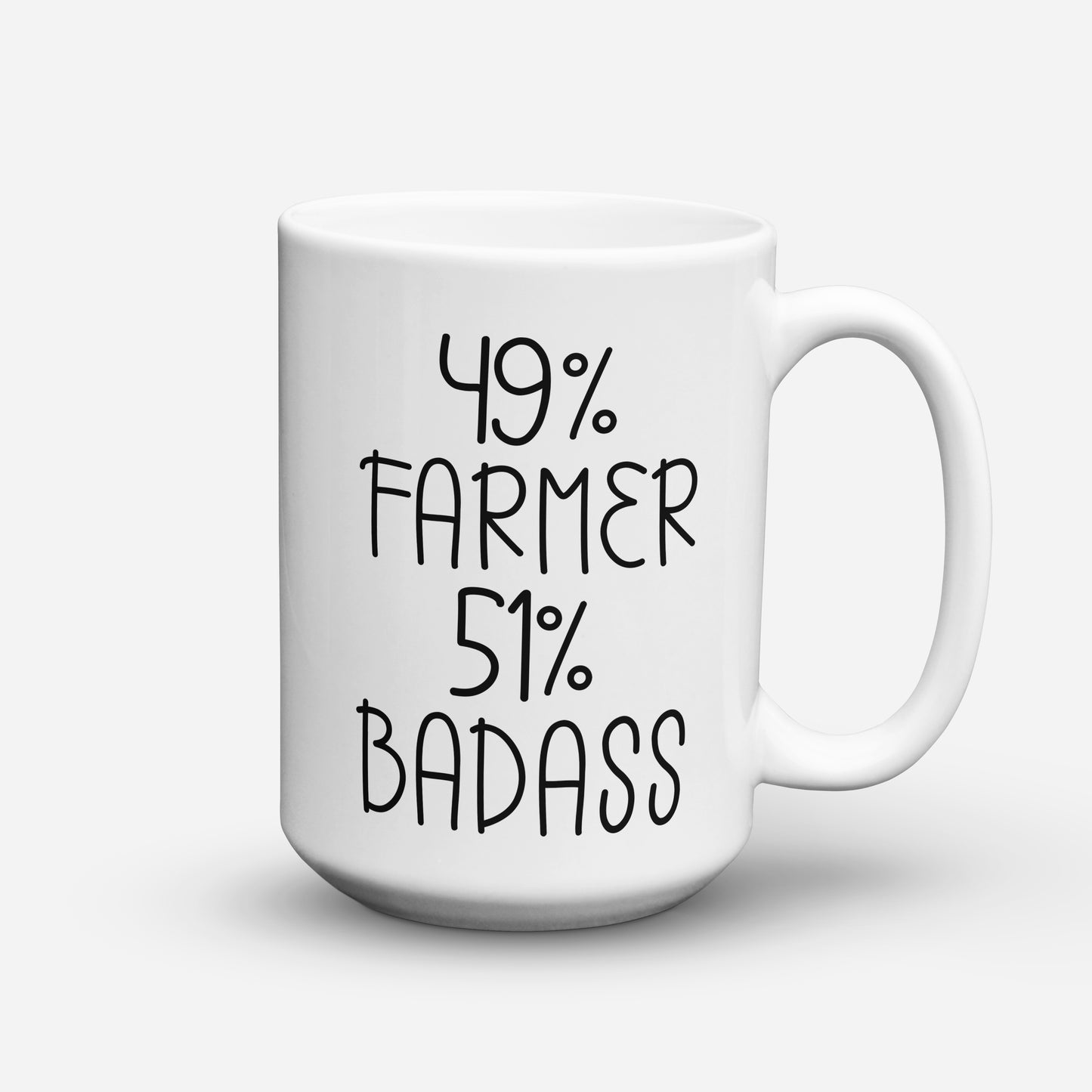 49% FARMER 51% BADASS COFFEE MUG