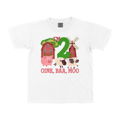 OINK BAA MOO FARM BIRTHDAY CUSTOM YOUTH SHIRT