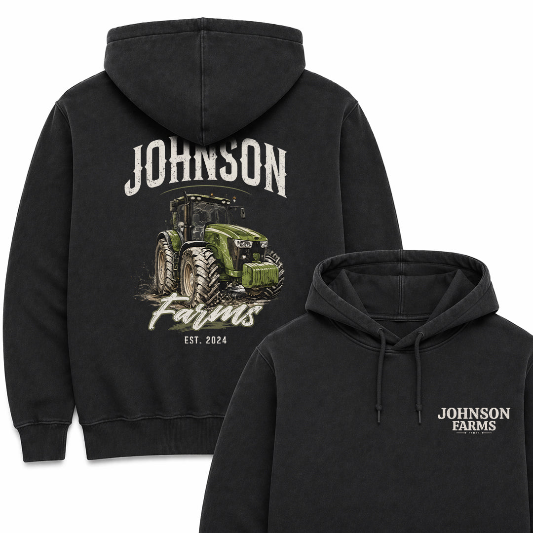 CUSTOM FARM TRACTOR HOODIE BACK PRINT F6