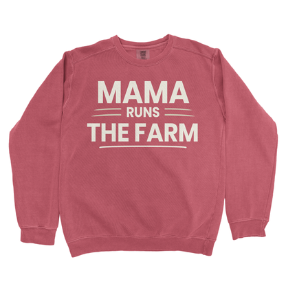 MAMA RUNS THE FARM PREMIUM SWEATSHIRT