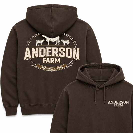 CATTLE FARM CUSTOM HOODIE BACK PRINT C18