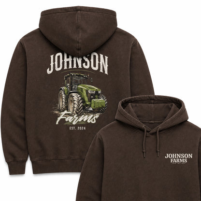CUSTOM FARM TRACTOR HOODIE BACK PRINT F6
