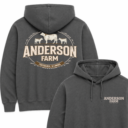 CATTLE FARM CUSTOM HOODIE BACK PRINT C18