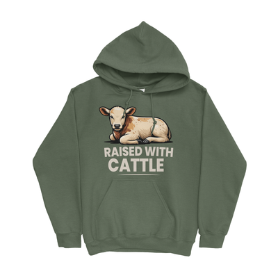 RAISED WITH CATTLE HOODIE