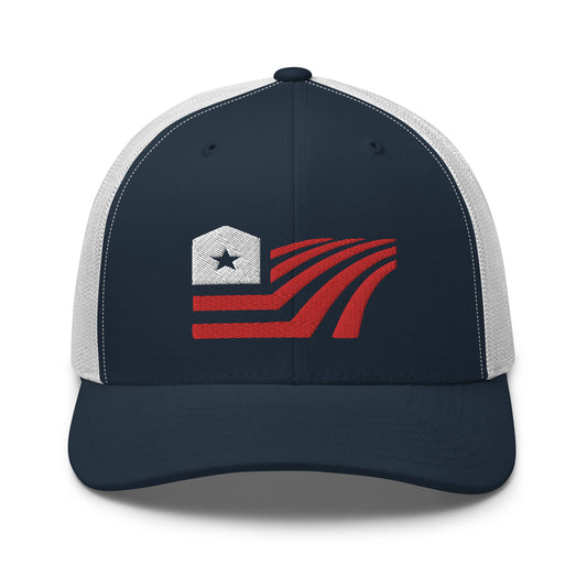 USA FLAG FARMER TRUCKER HAT