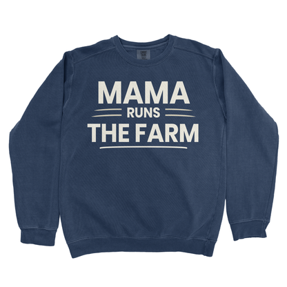 MAMA RUNS THE FARM PREMIUM SWEATSHIRT